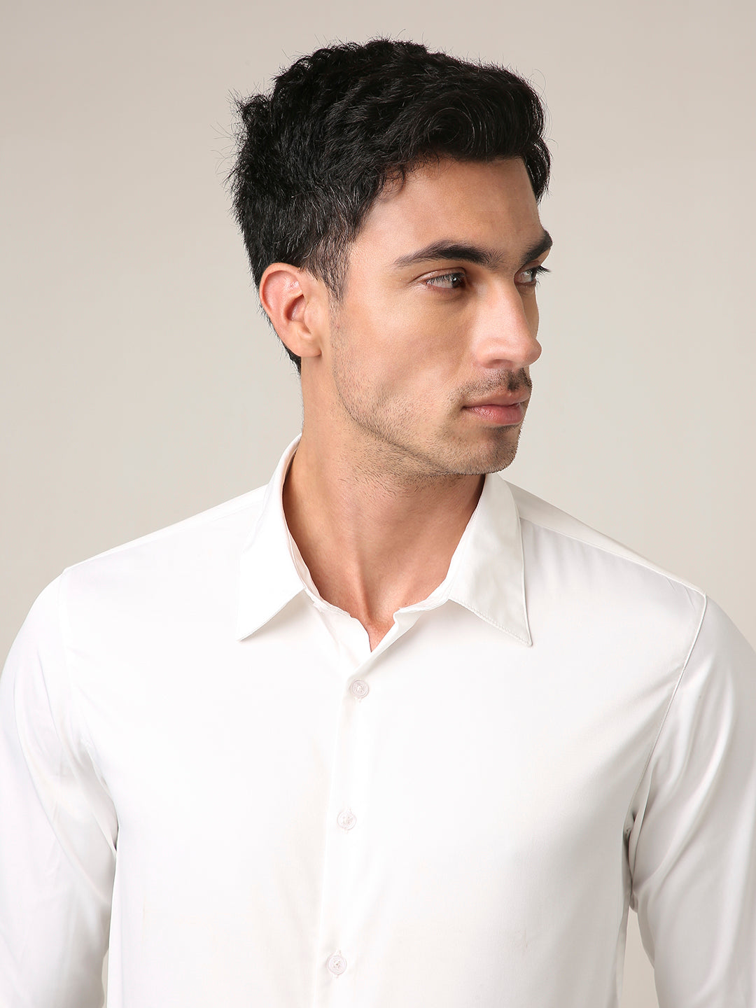 Classic White Satin Formal Shirt