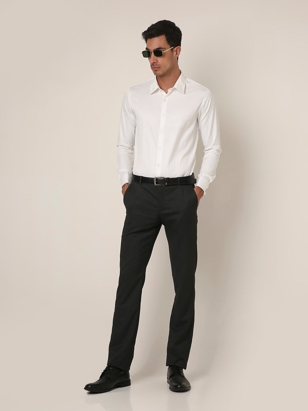 Classic White Satin Formal Shirt