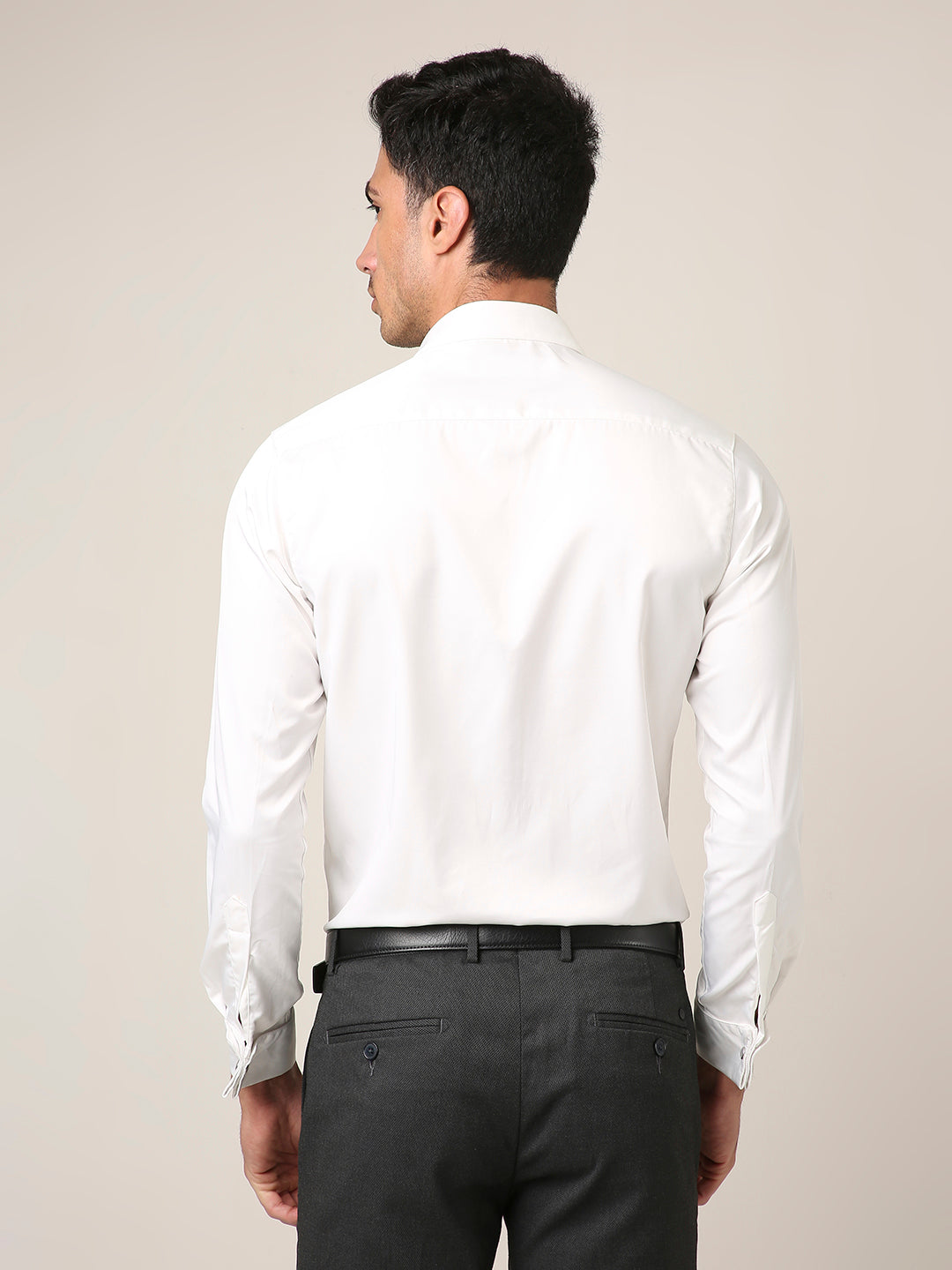 Classic White Satin Formal Shirt