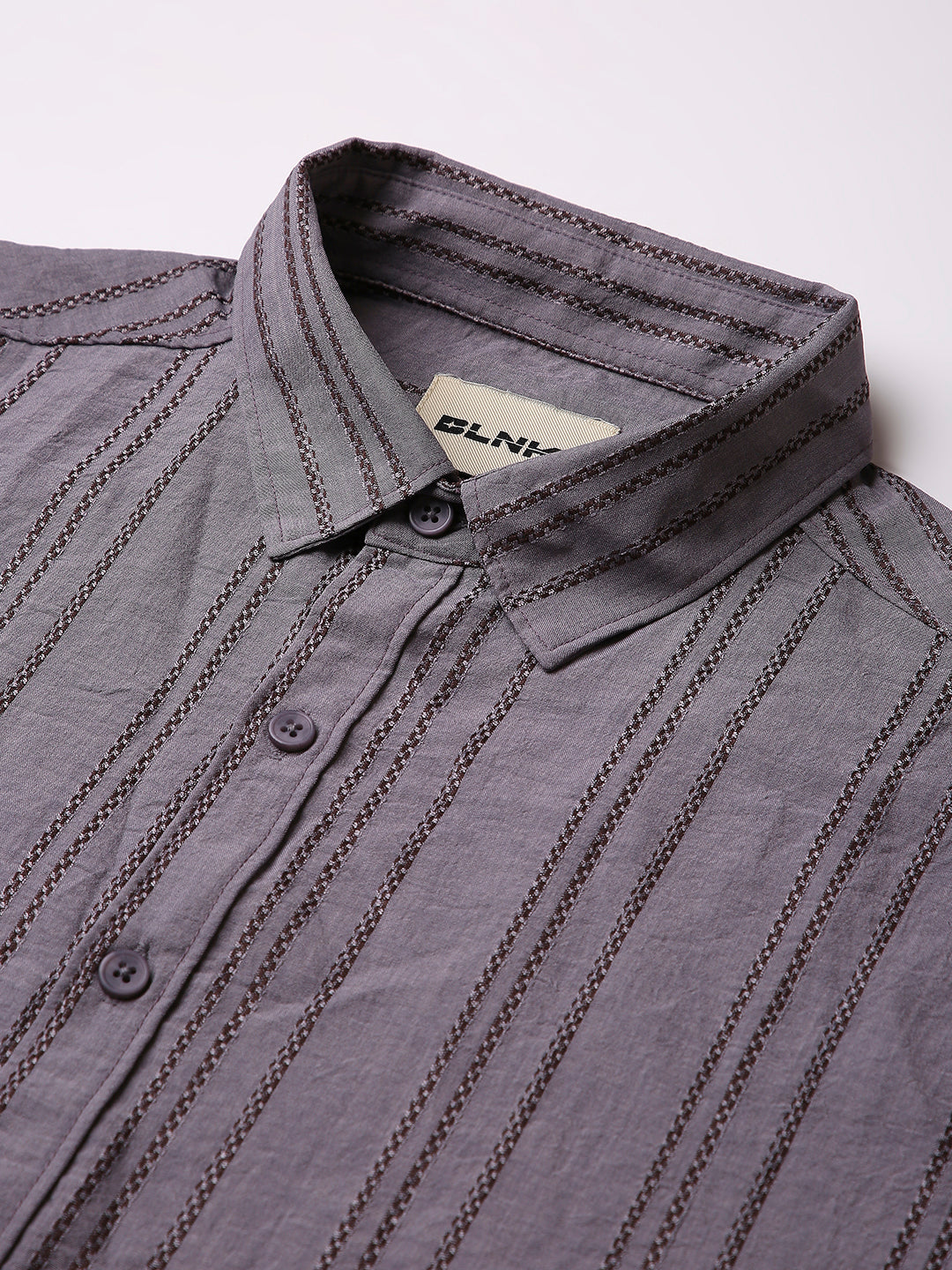 MAUVE VERTICAL STRIPE SHIRT