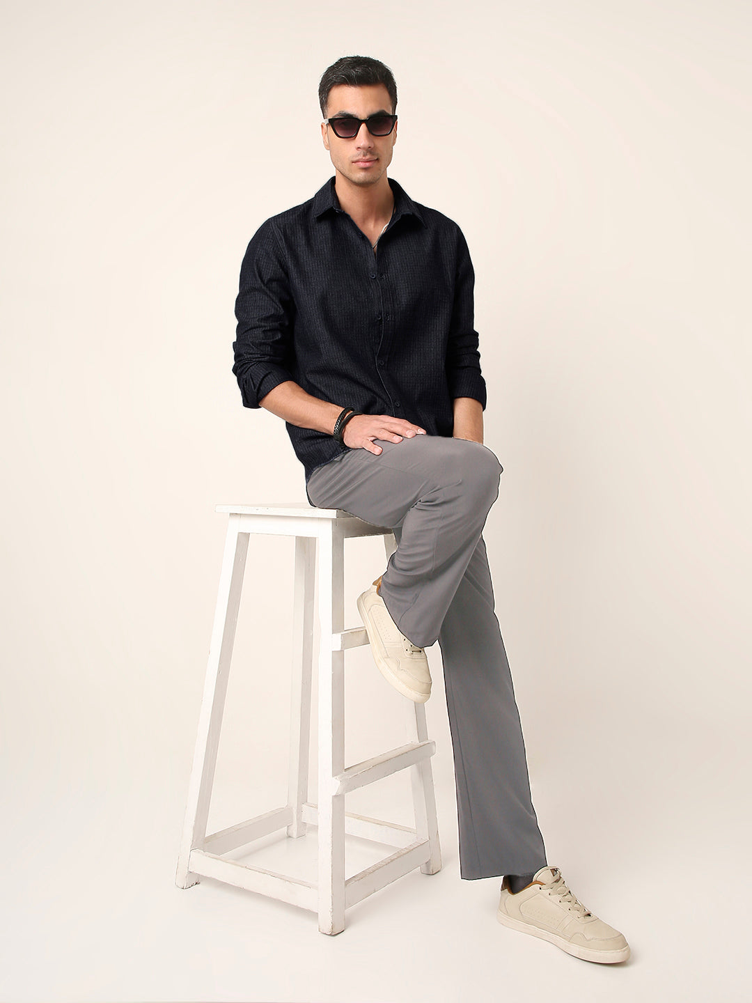 Casual Denim DARK Blue Button-Down Shirt