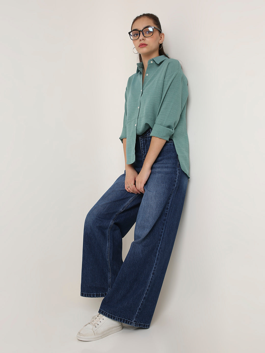 GREEN STRUCTURED COMFORT SHIRT