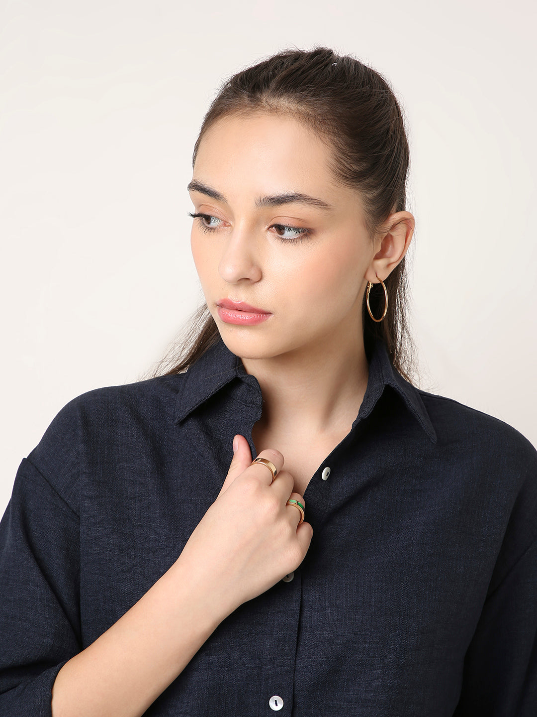 NAVY BLUE STRUCTURED COMFORT SHIRT