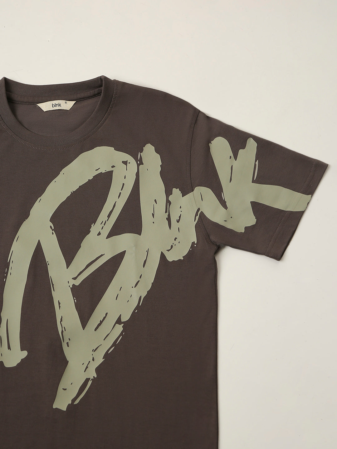 RELAXED FIT:GREY PRINTED TSHIRT
