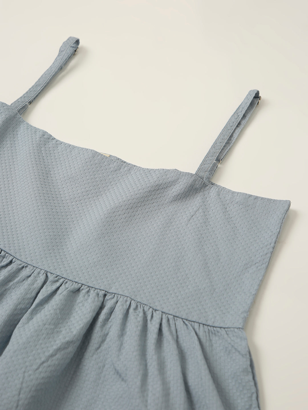 BLUE PLEATED CAMI COTTON TOP
