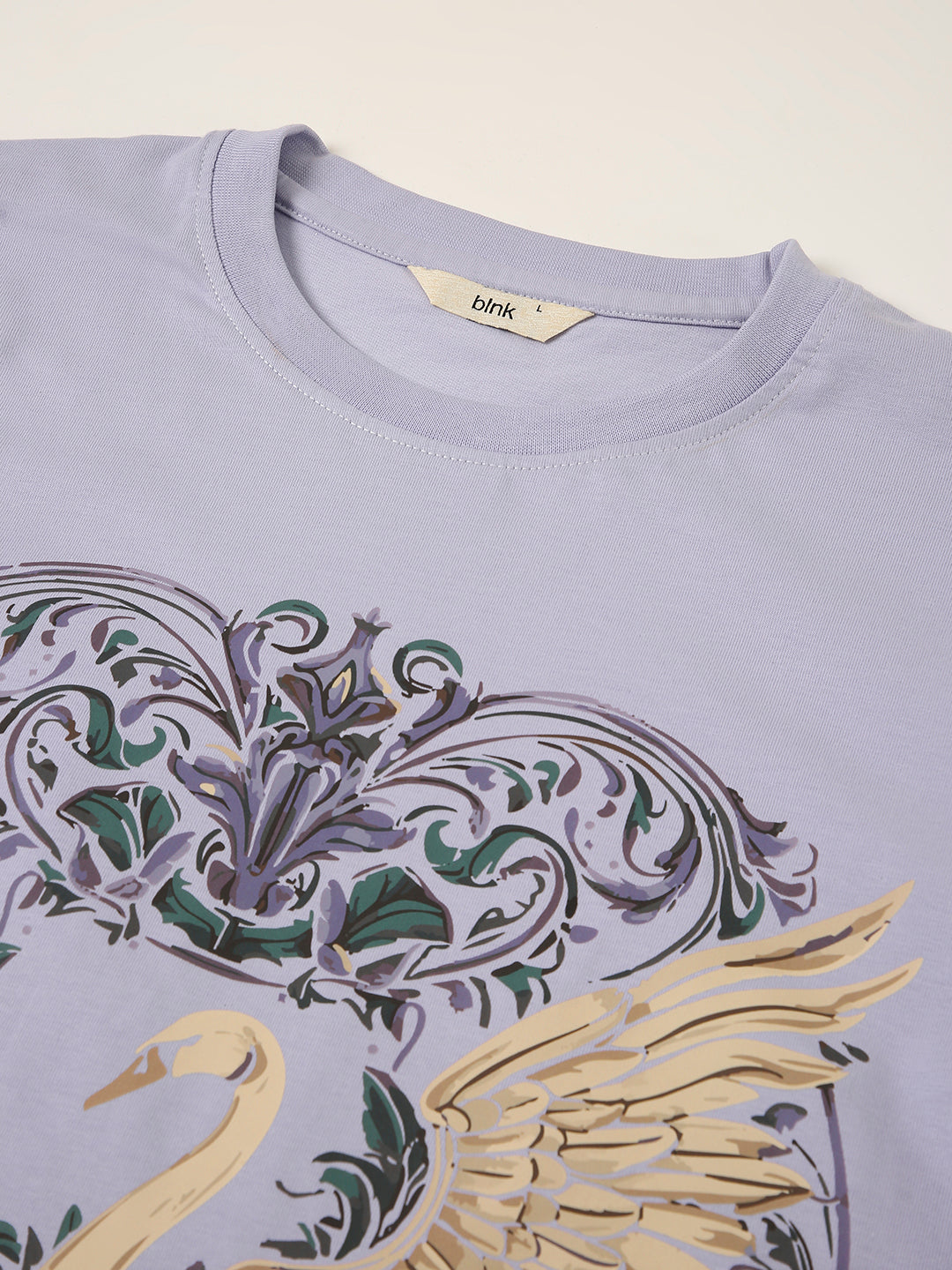RELAXED FIT:LAVENDER PRINTED TSHIRT