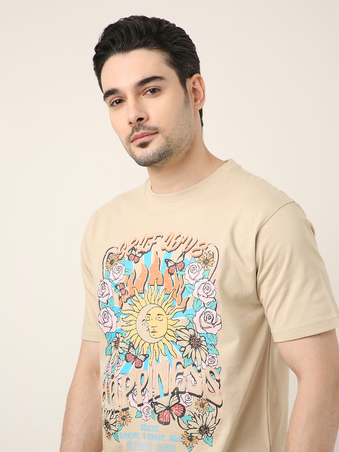 RELAXED FIT:SAND PRINTED TSHIRT