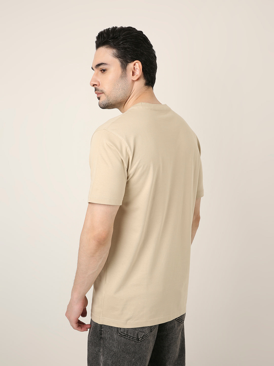 RELAXED FIT:SAND PRINTED TSHIRT