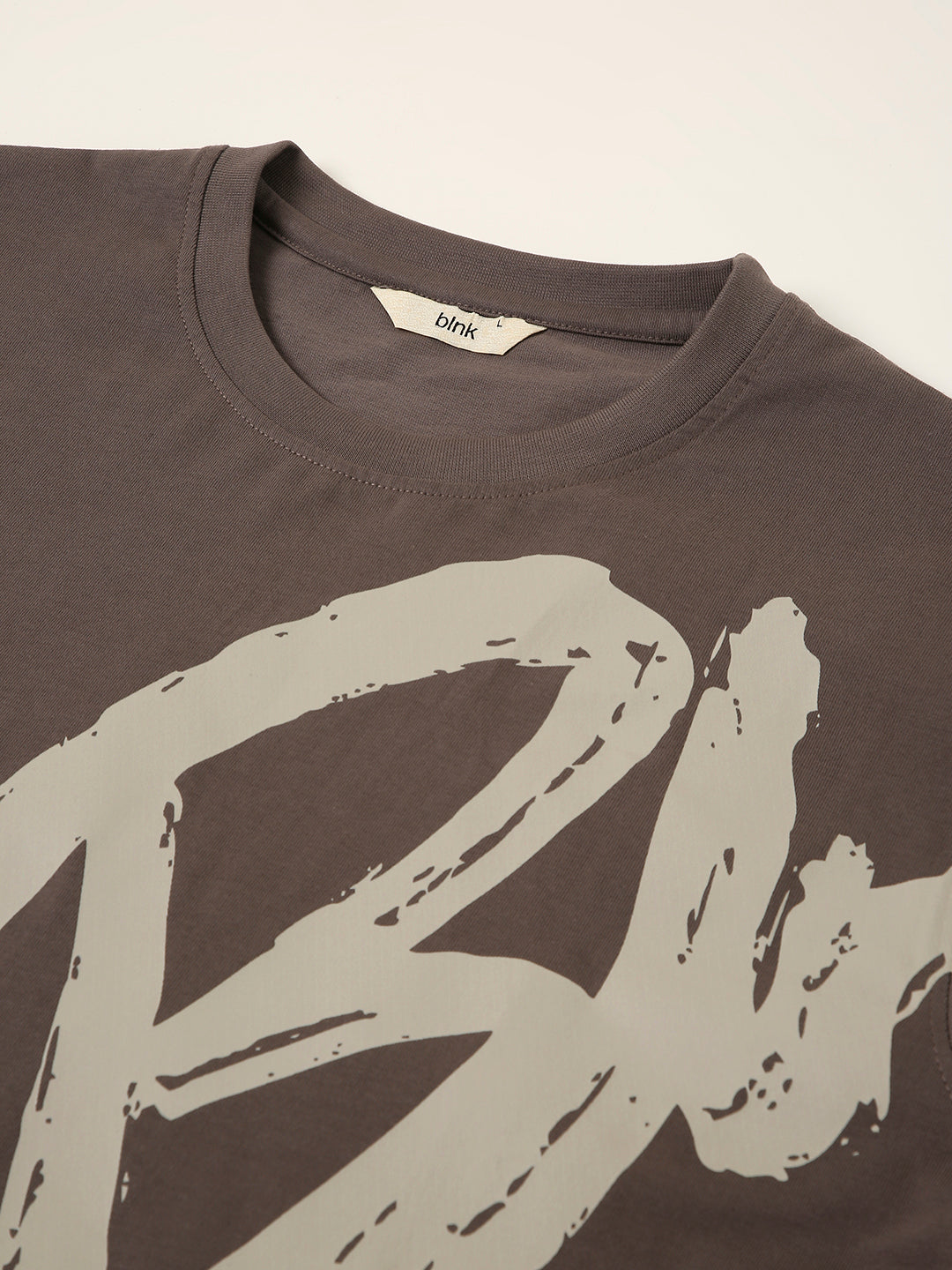 RELAXED FIT:GREY PRINTED TSHIRT