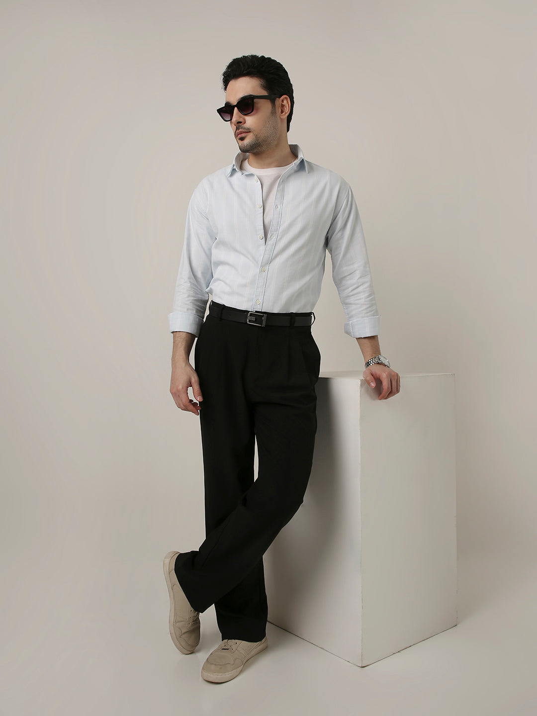 SKY BLUE OXFORD STRIPED SHIRT