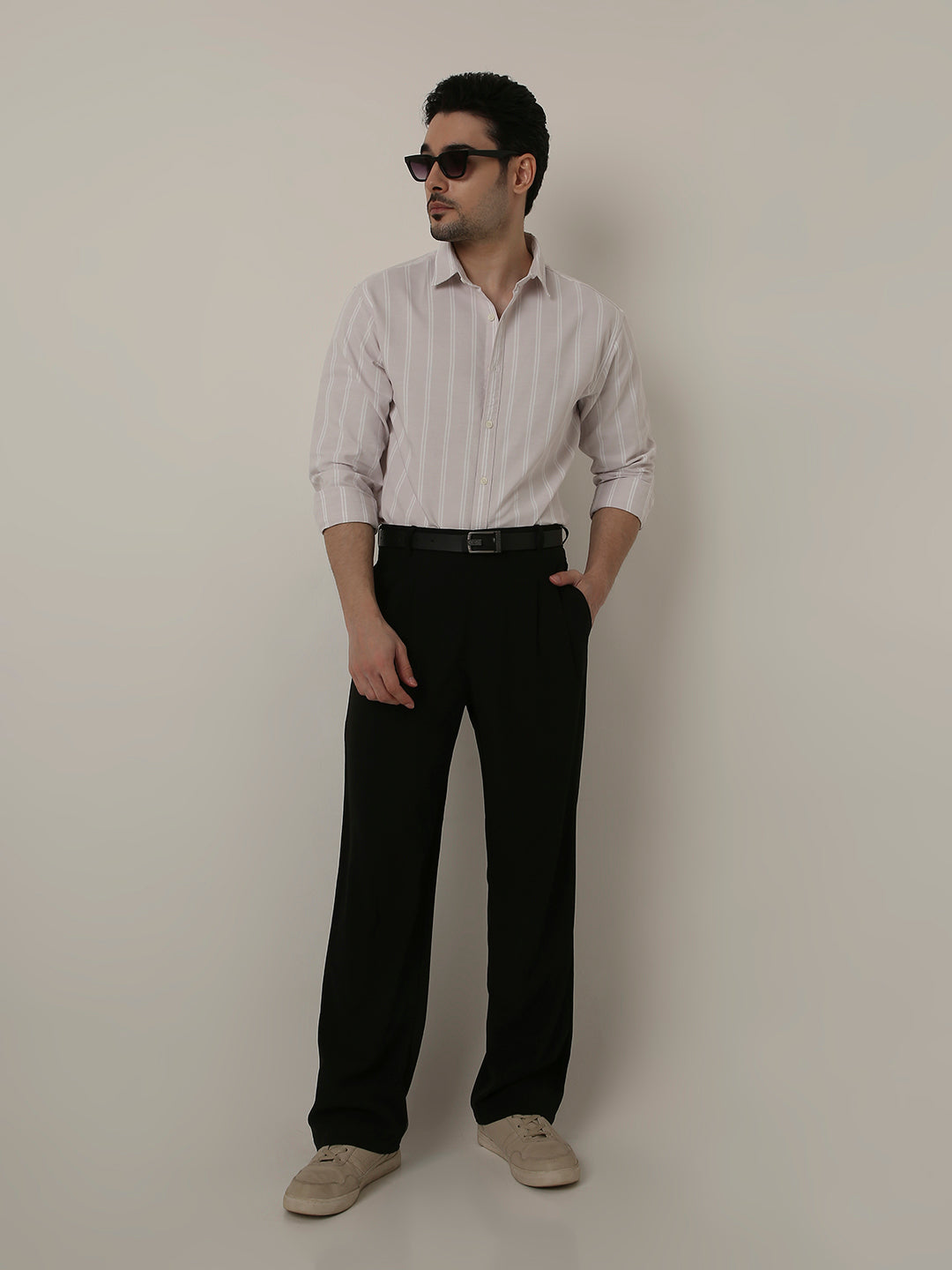 PASTEL LAVENDER OXFORD STRIPED SHIRT