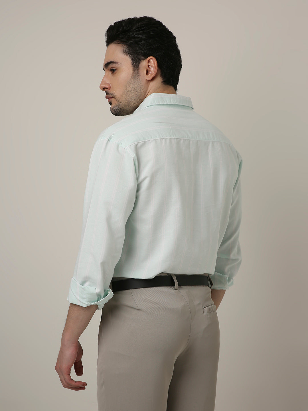 MINT GREEN OXFORD STRIPED SHIRT