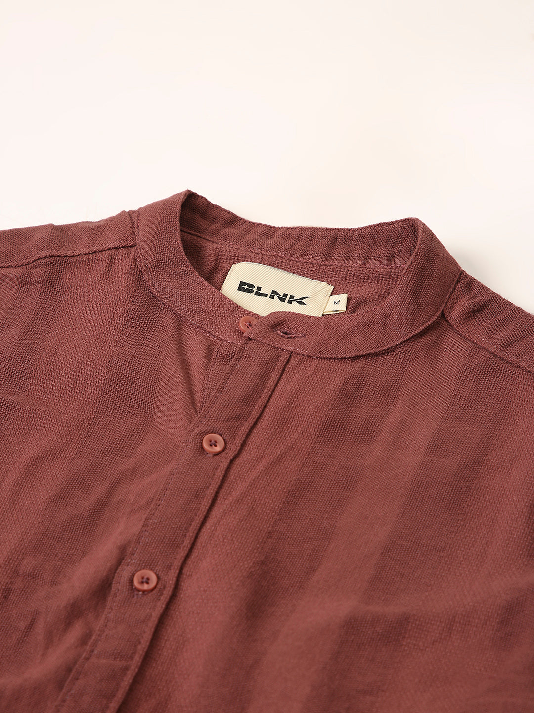 Rusty Onion Textured Mandarin Collar Shirt