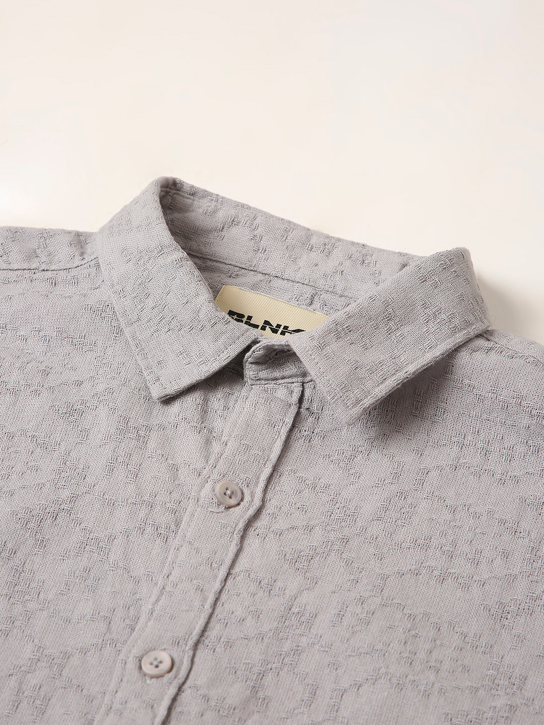 GRAY STRUCTURED COTTON SHIRT