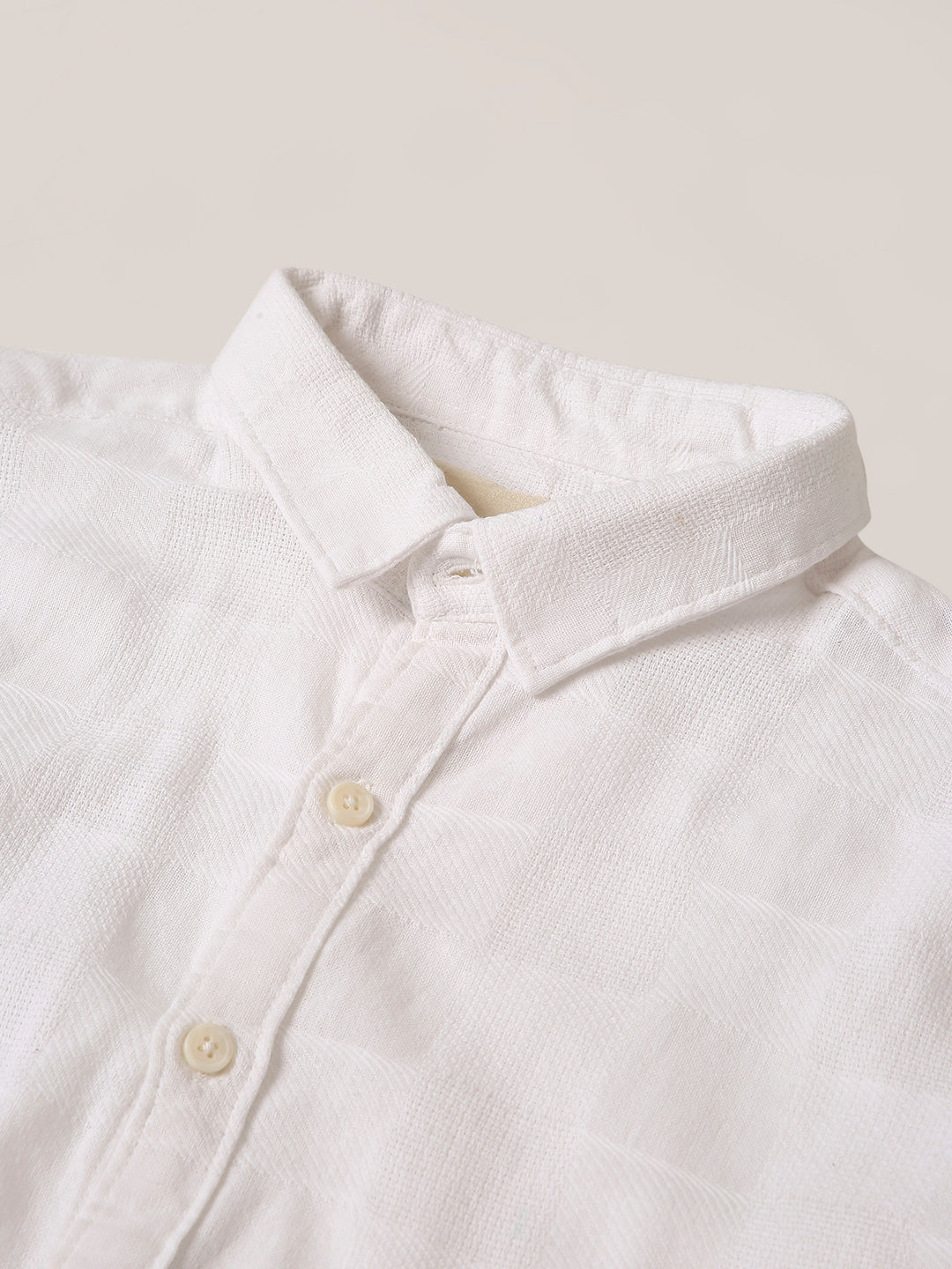 WHITE STRUCTURED COTTON LAYER SHIRT