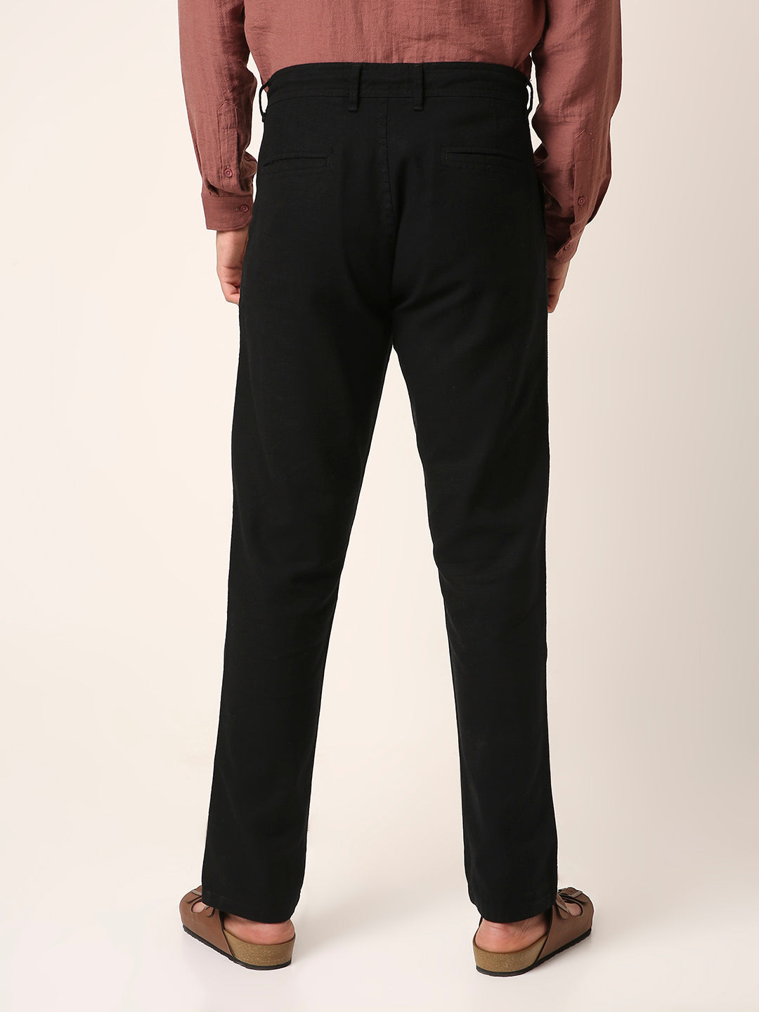 Black Drawstring Casual Trousers