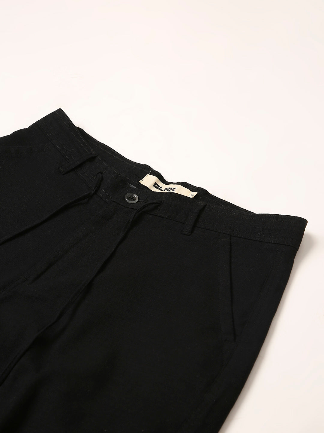 Black Drawstring Casual Trousers