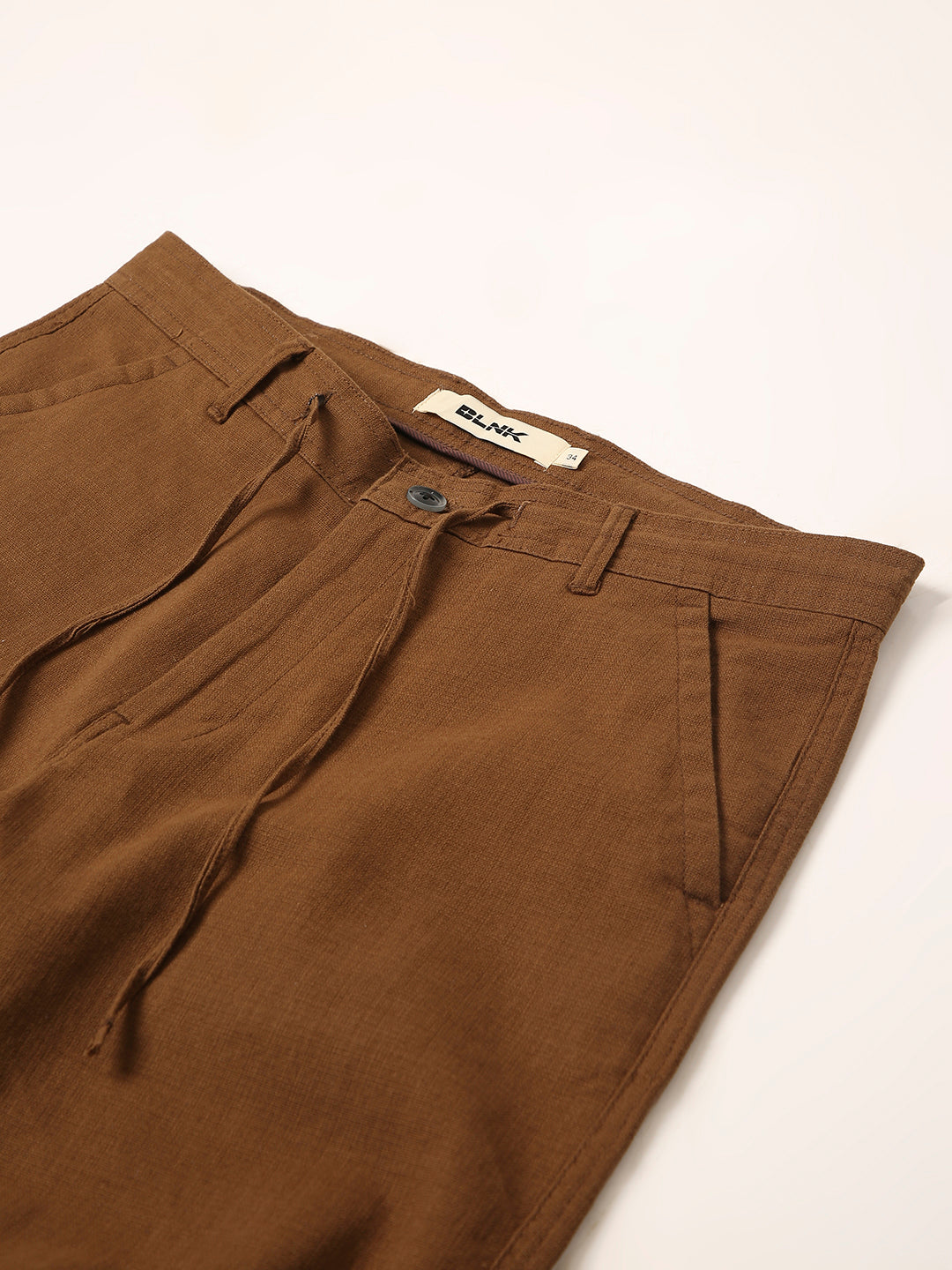 Khaki Drawstring Casual Trousers