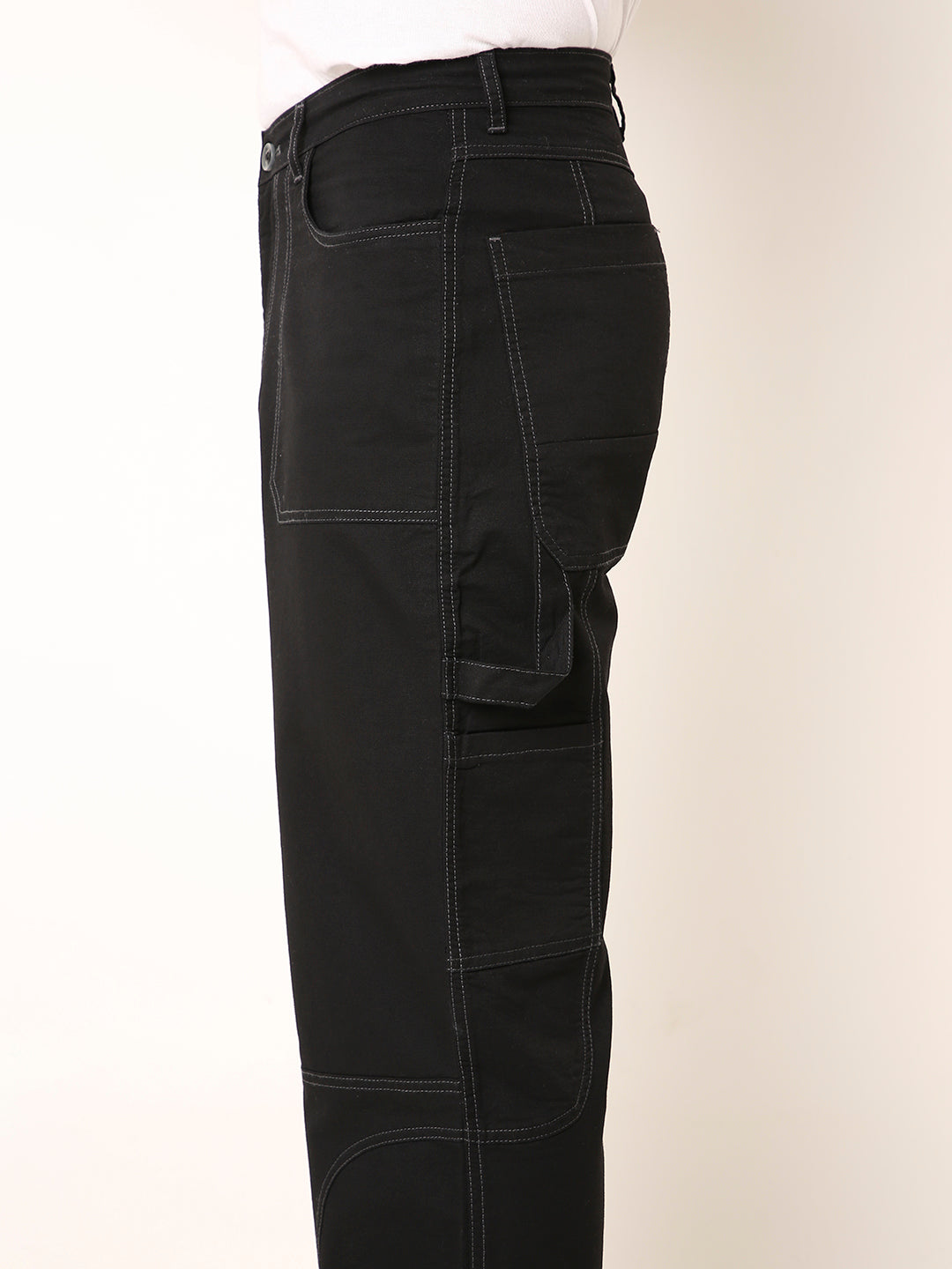 Straight Fit BLACK Utility Cargo PANTS