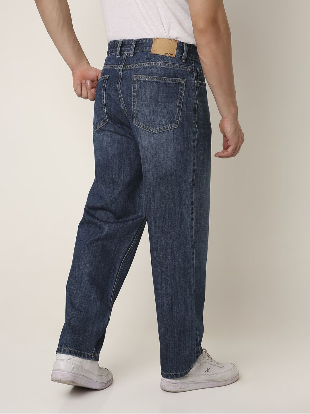 Mid-Blue Loose Fit Denim Jeans
