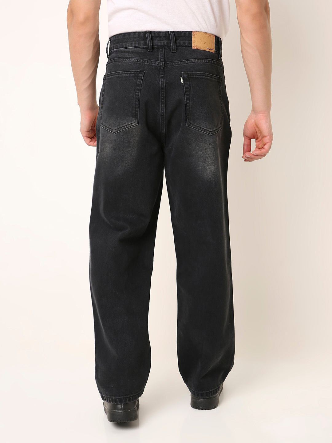 DARK-GREY Baggy Fit Denim Jeans