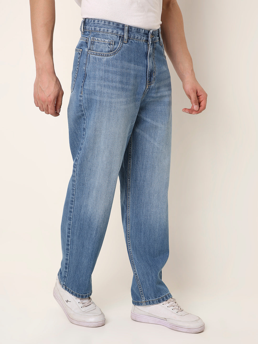 Light-Blue Loose Fit Denim Jeans