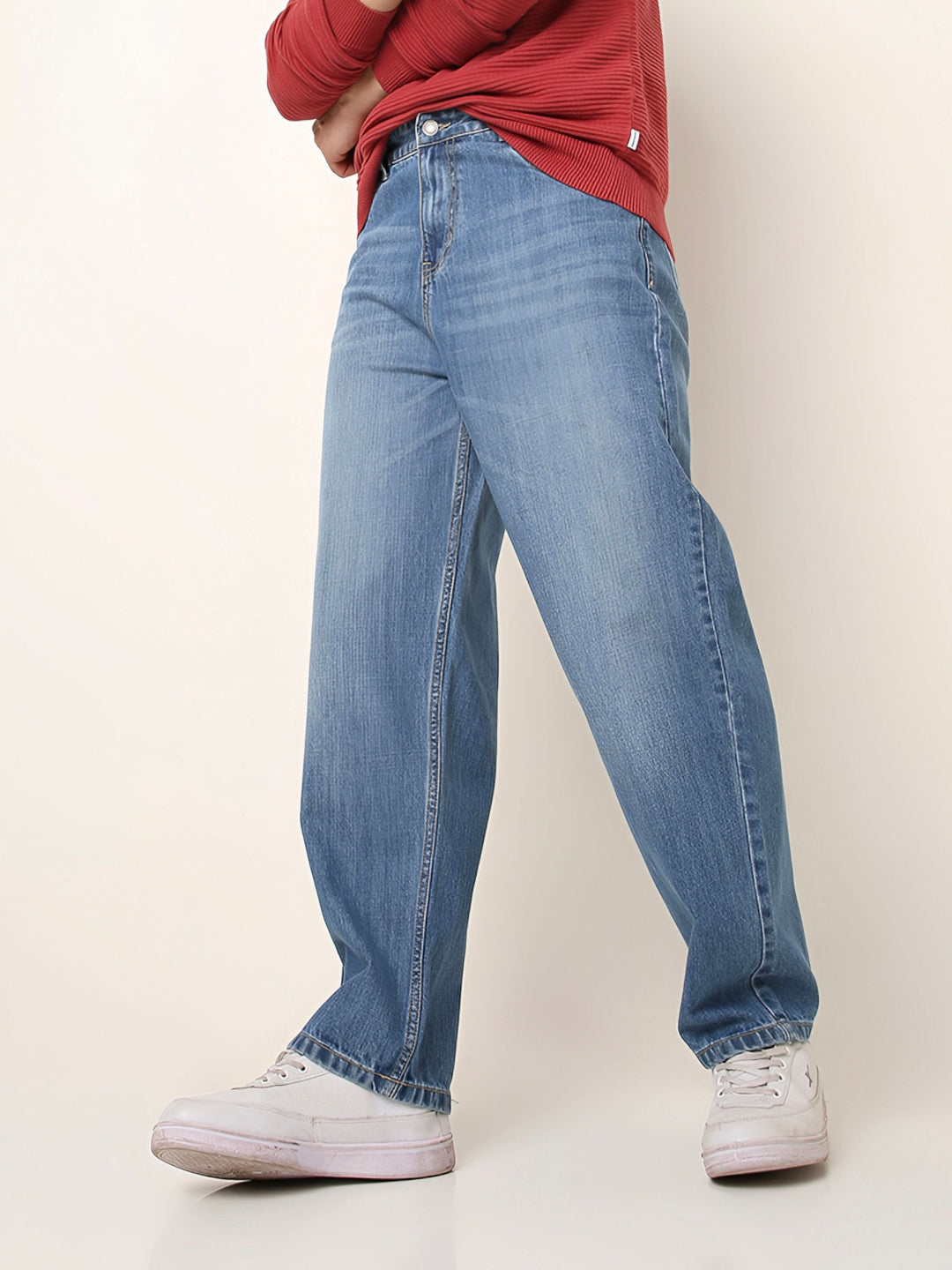 Light-Blue Loose Fit Denim Jeans
