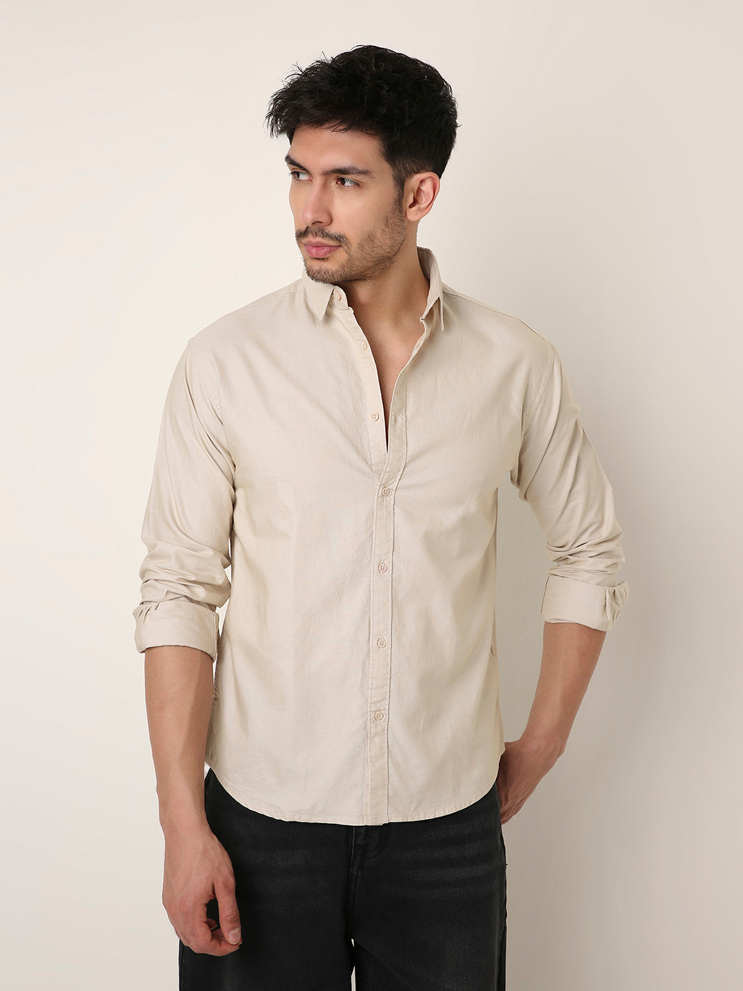 BEIGE ESSENTIAL OXFORD SHIRT