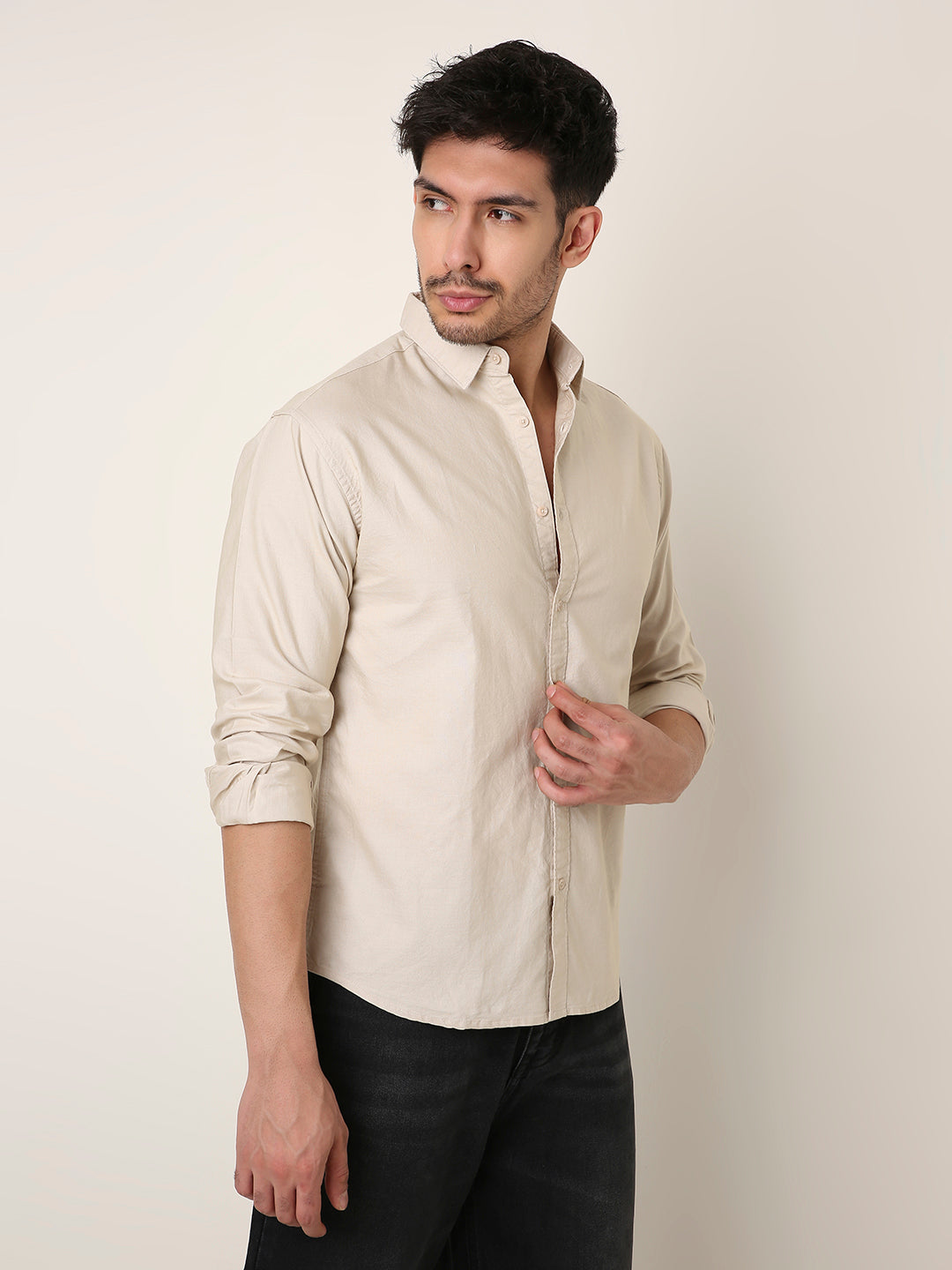 BEIGE ESSENTIAL OXFORD SHIRT