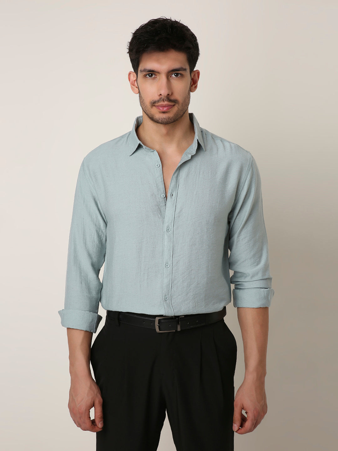 BLUE PREMIUM LINEN BLEND SHIRT
