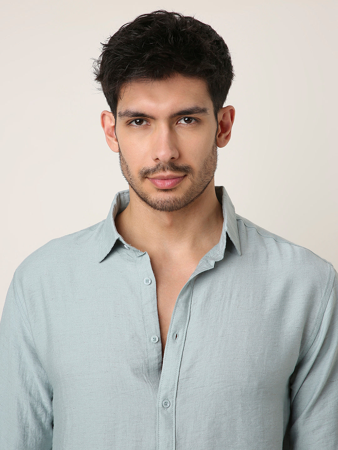 BLUE PREMIUM LINEN BLEND SHIRT