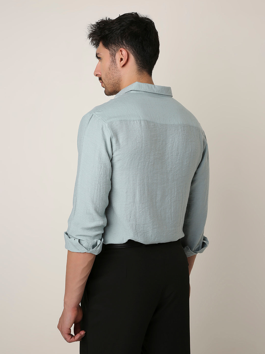 BLUE PREMIUM LINEN BLEND SHIRT