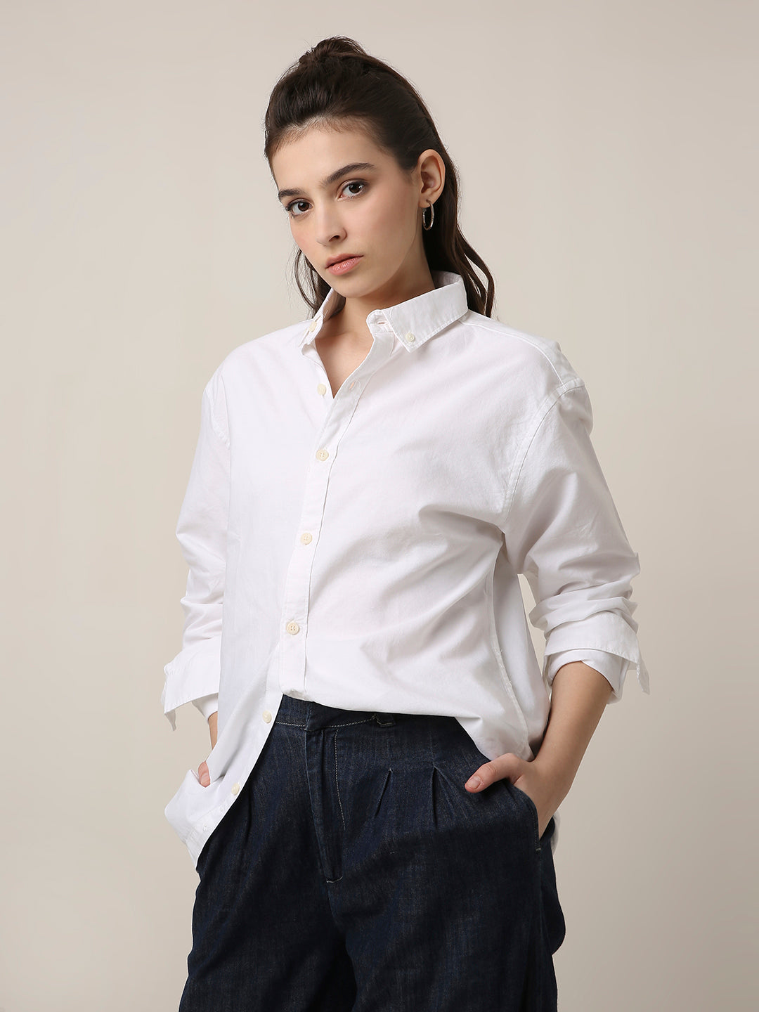 White Classic Oxford Oversized Shirt