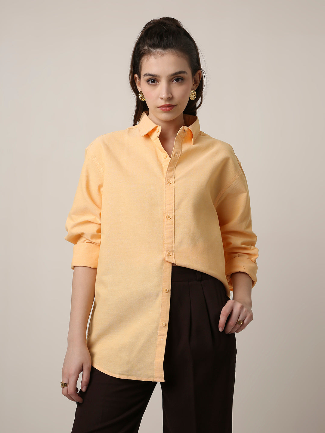 Orange Classic Oxford Oversized Shirt