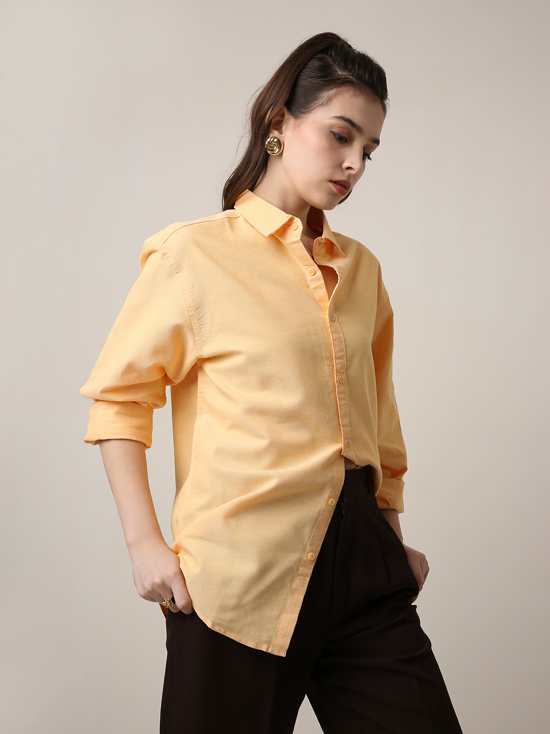 Orange Classic Oxford Oversized Shirt