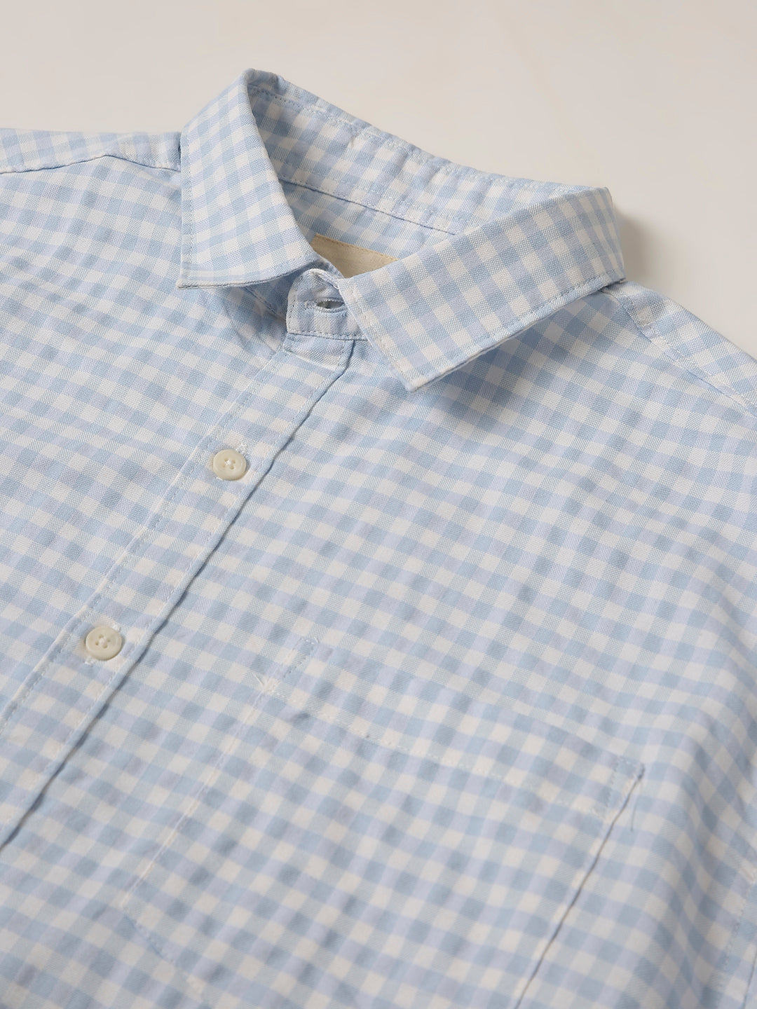 BLUE OXFORD GINGHAM COTTON SHIRT