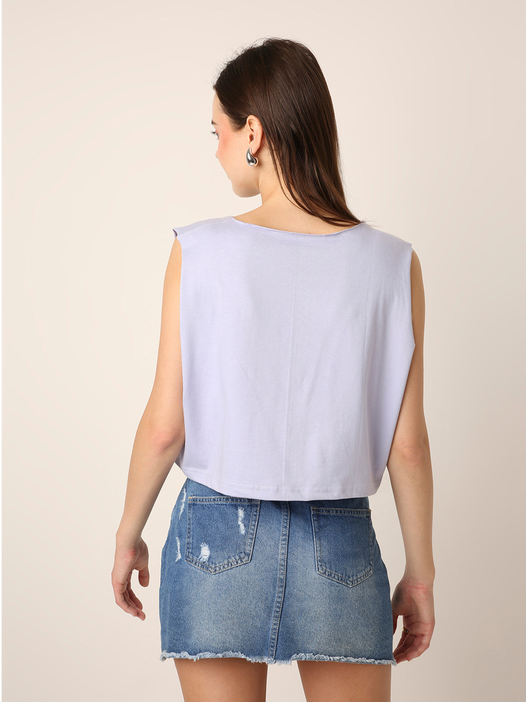 LAVENDER Sleeveless Crop Top
