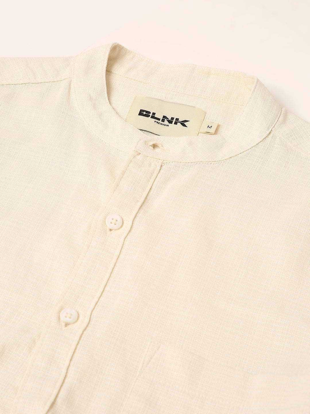 CREAM Premium Cotton Mandarin Collar Shirt