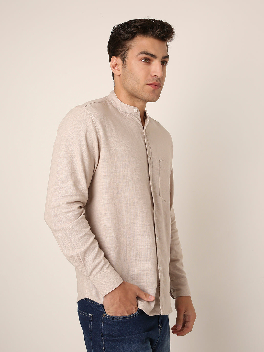 FAWN Premium Cotton Mandarin Collar Shirt