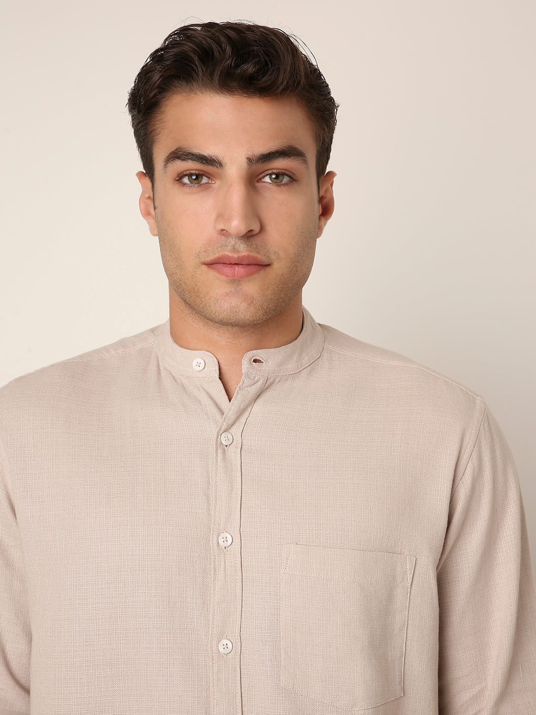 FAWN Premium Cotton Mandarin Collar Shirt