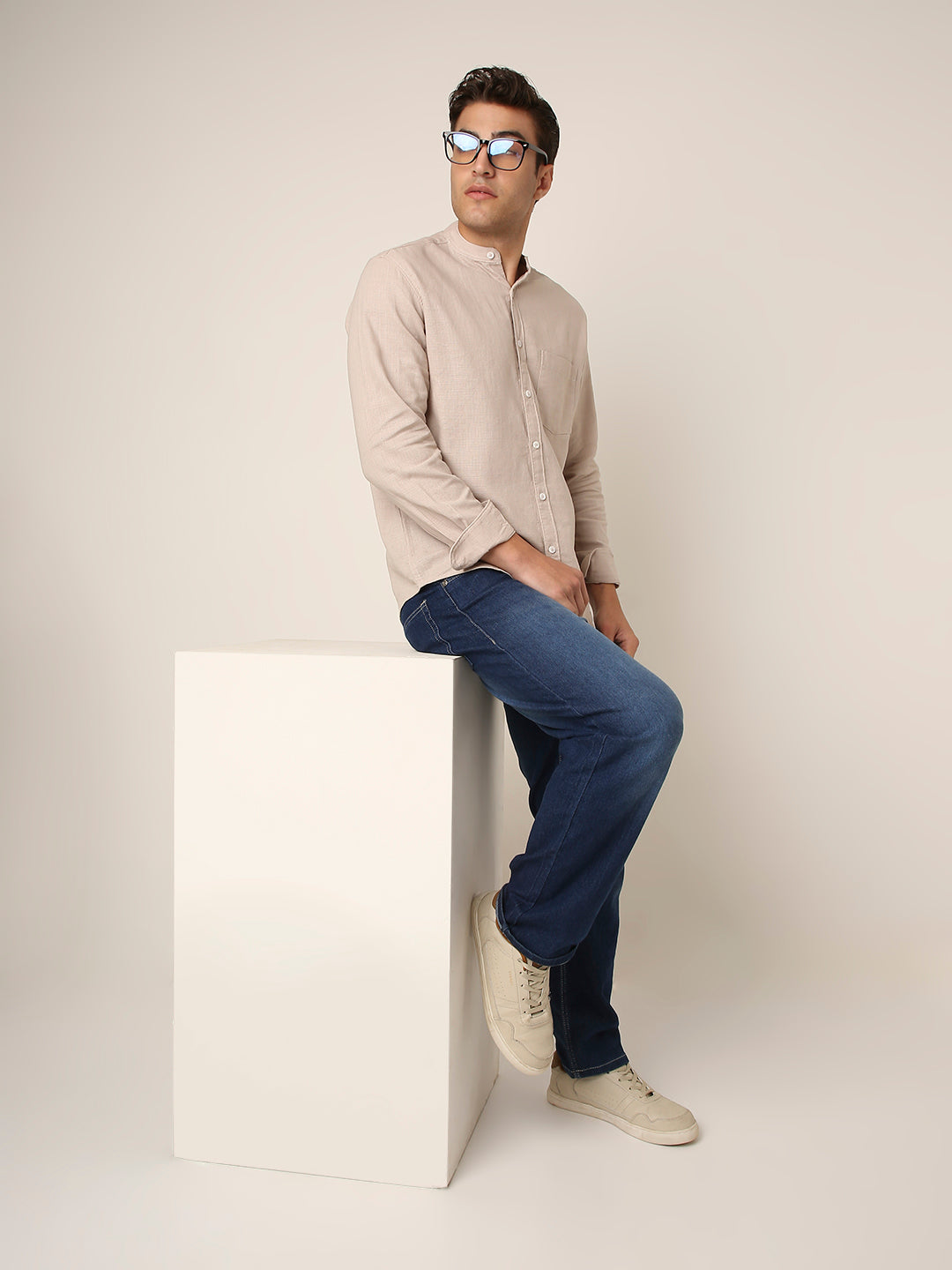 FAWN Premium Cotton Mandarin Collar Shirt