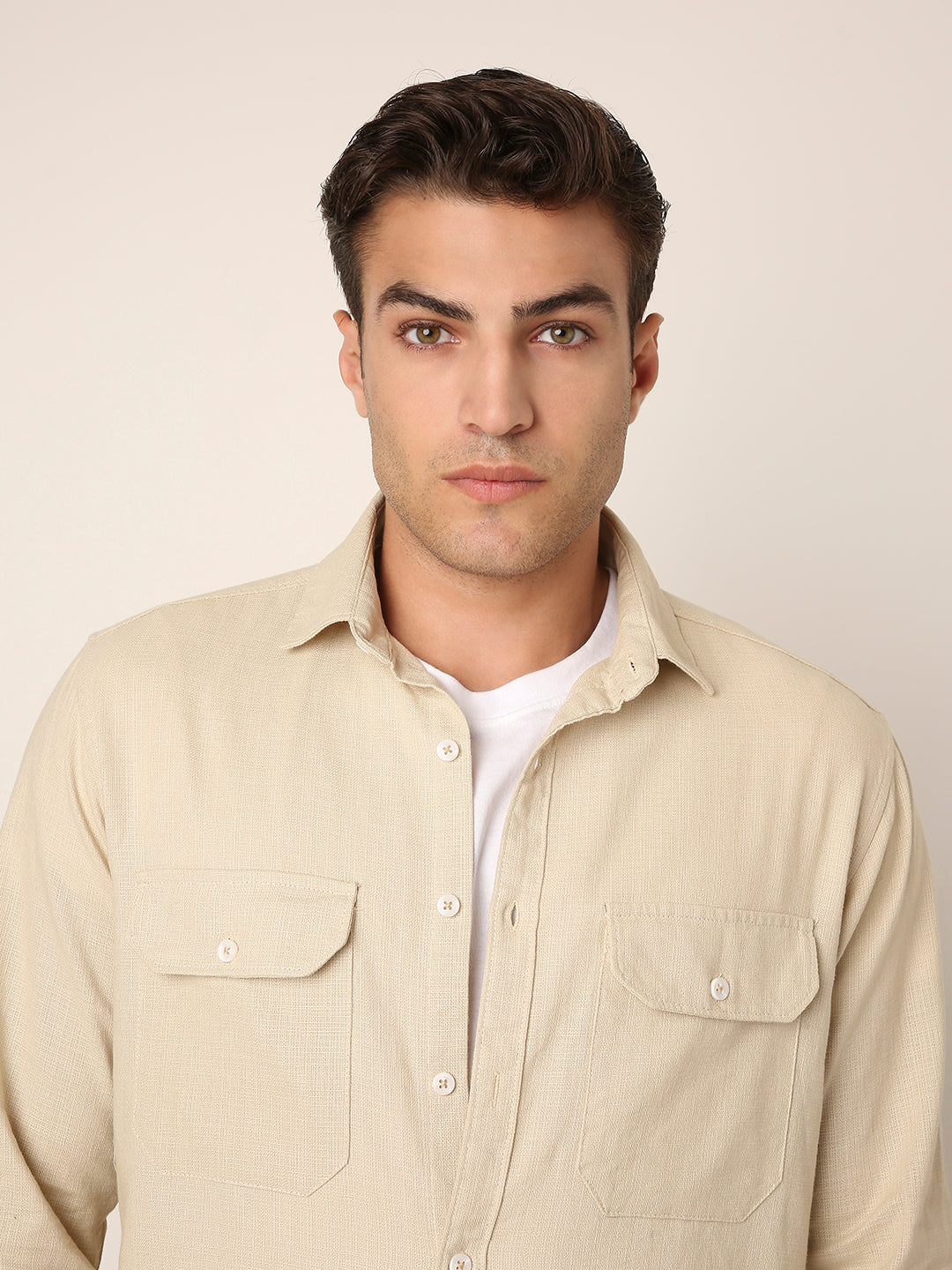 BEIGE Premium Cotton Utility shacket