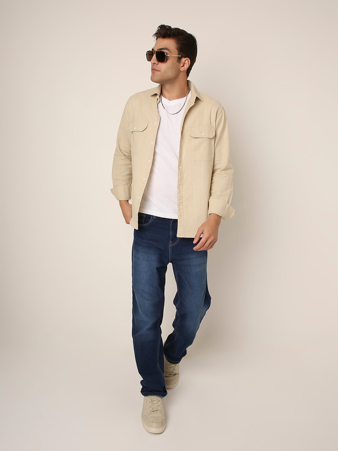 BEIGE Premium Cotton Utility shacket