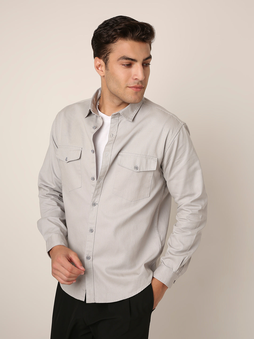 GREY Utility Shacket – Premium Cotton Overshirt