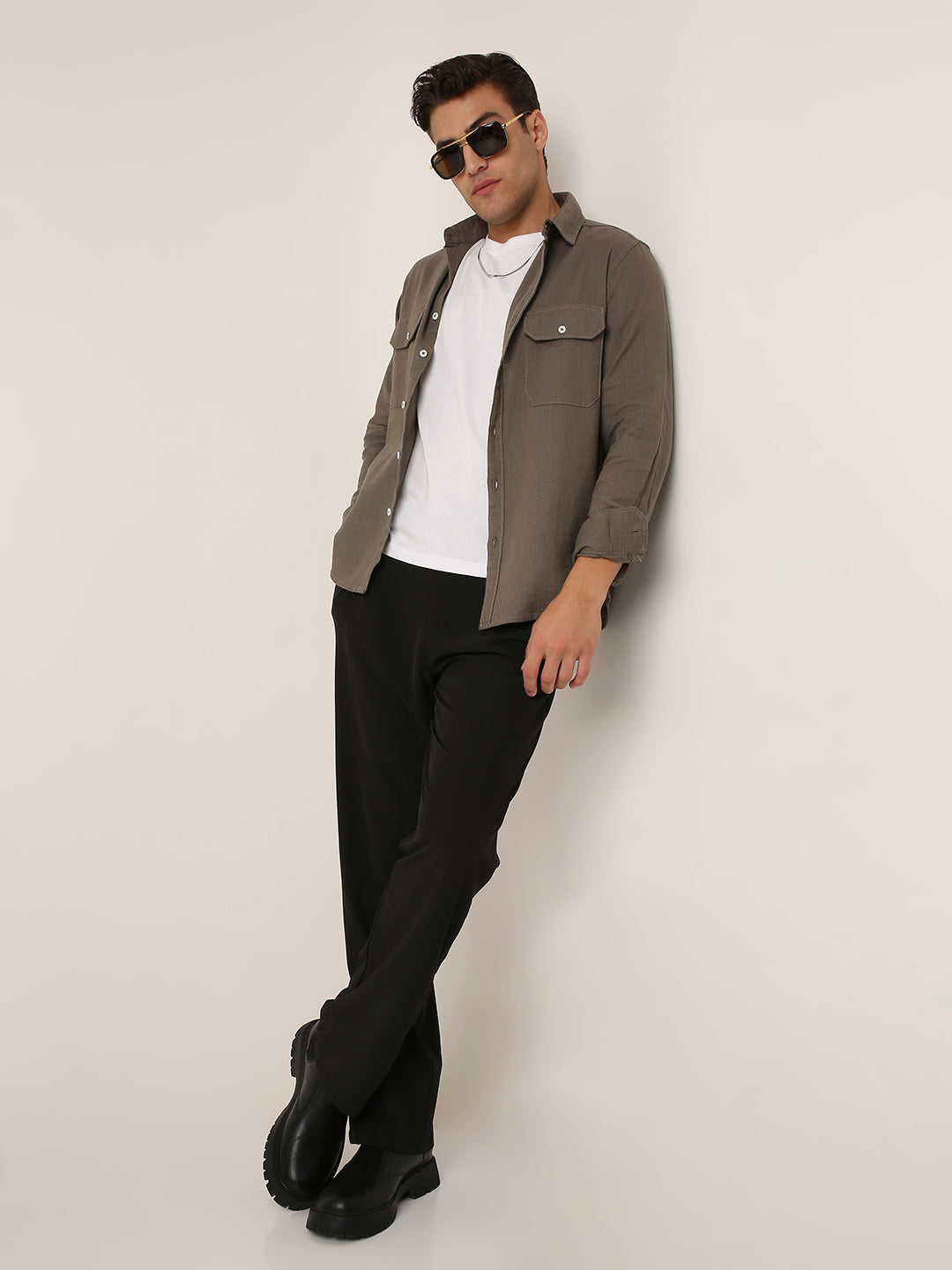 DUSTY GREY Premium Cotton Utility shacket