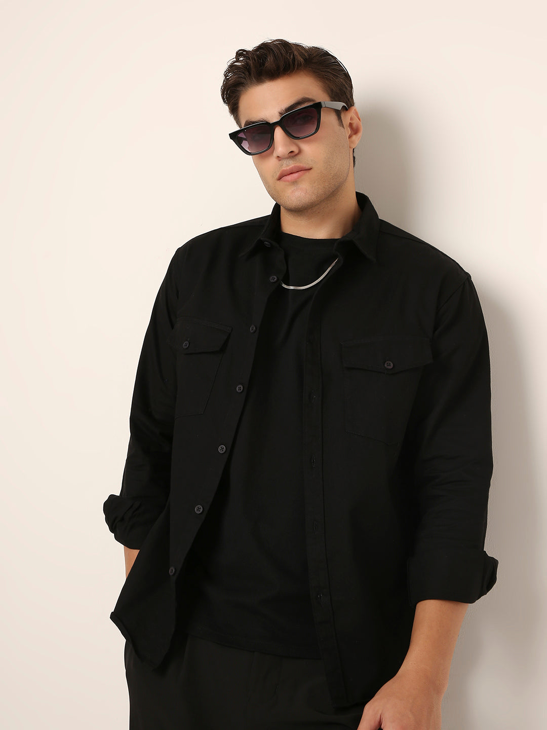 BLACK Utility Shacket – Premium Cotton Overshirt