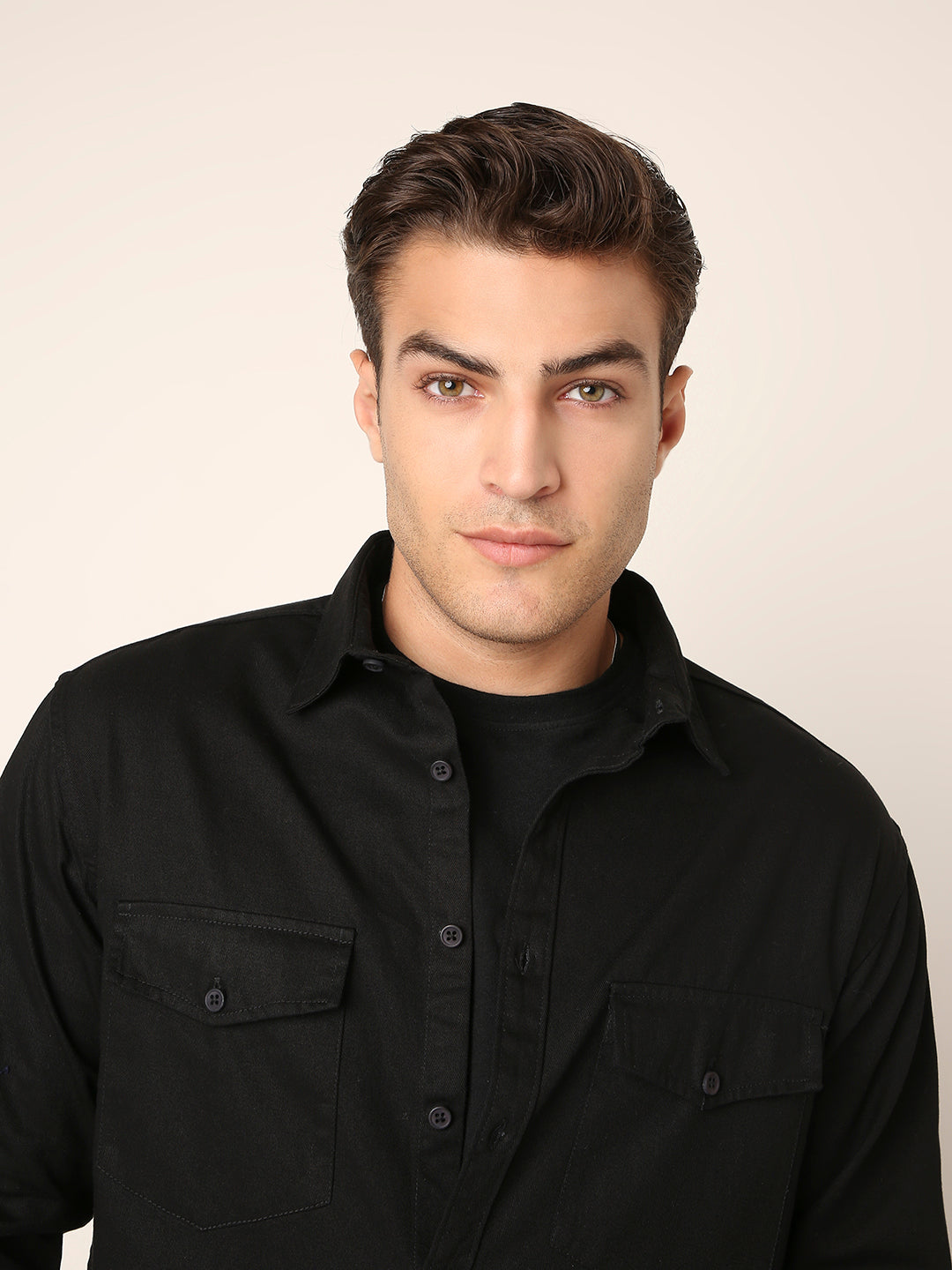 BLACK Utility Shacket – Premium Cotton Overshirt