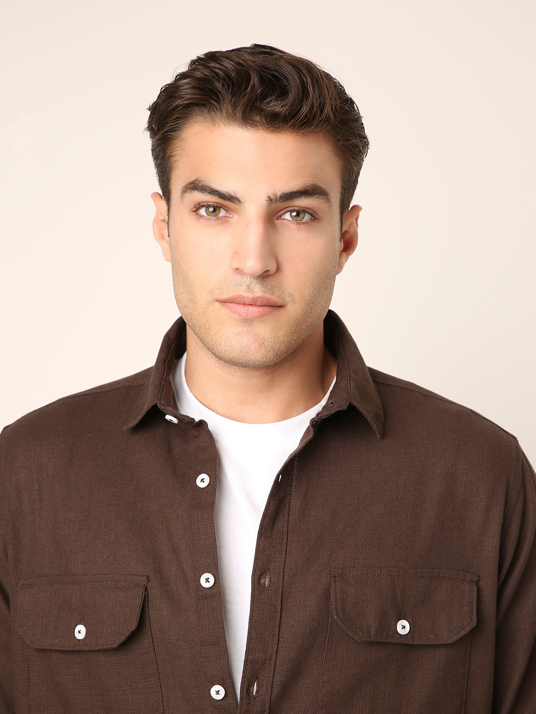 BROWN Premium Cotton Utility shacket