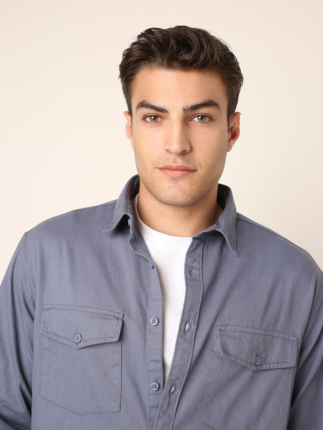 BLUE Utility Shacket – Premium Cotton Overshirt