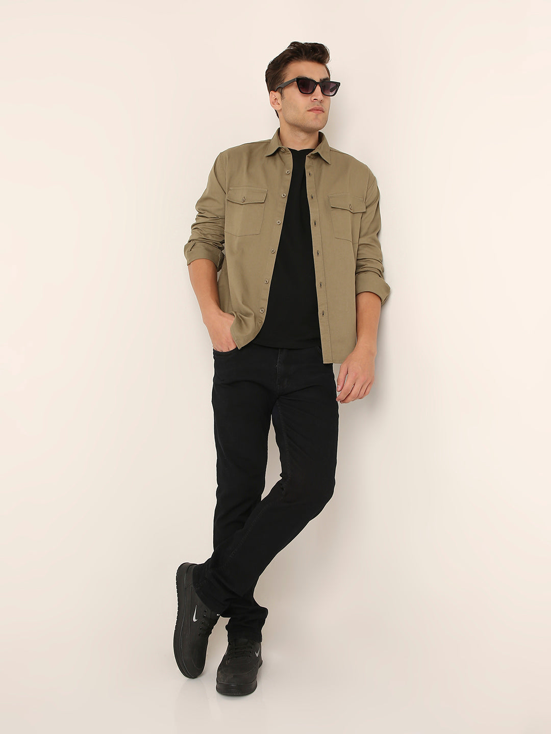 OLIVE Utility Shacket – Premium Cotton Overshirt